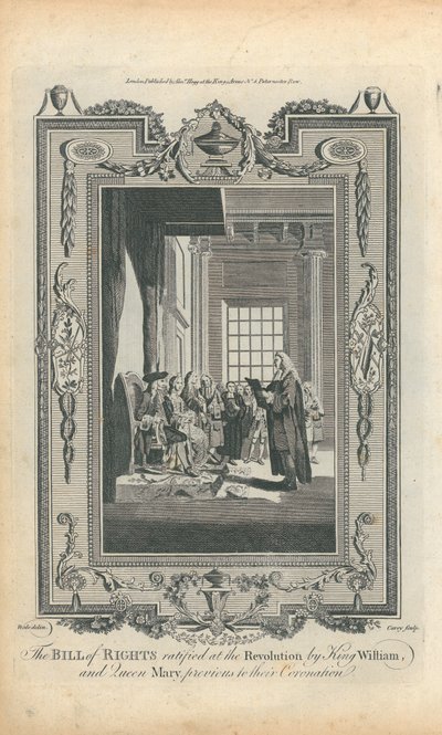 The Bill of Rights Ratified at the Revolution by King William and Queen Mary, Previous to Their Coronation by Samuel Wale